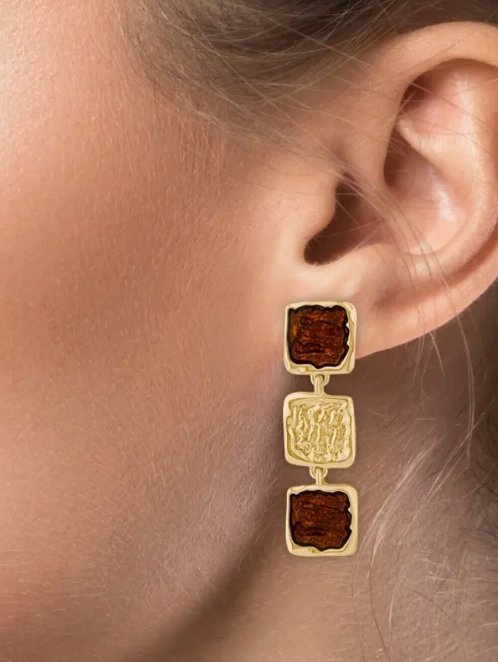 Jardin Enamel Sculpted Triple Drop Earrings